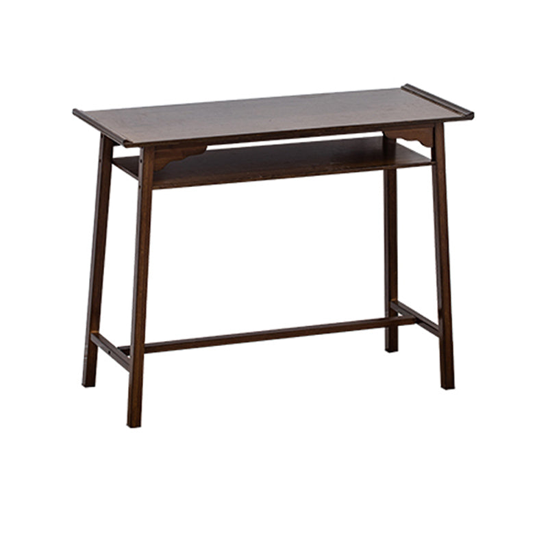 Mid-Century Modern Console Table Dark Brown Solid Wood Rectangle Console Table