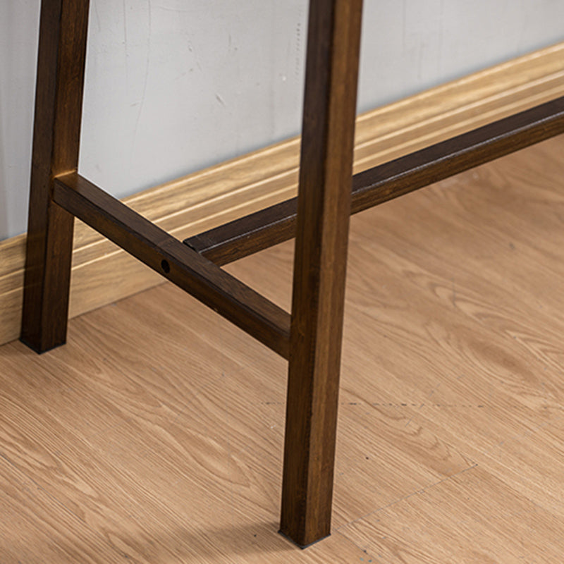 Mid-Century Modern Console Table Dark Brown Solid Wood Rectangle Console Table
