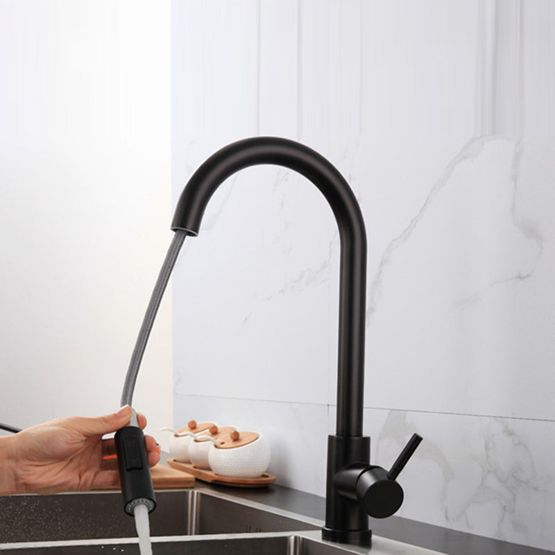 Traditional Pull down Kitchen Faucet Single Handle Faucet with Pull out Sprayer