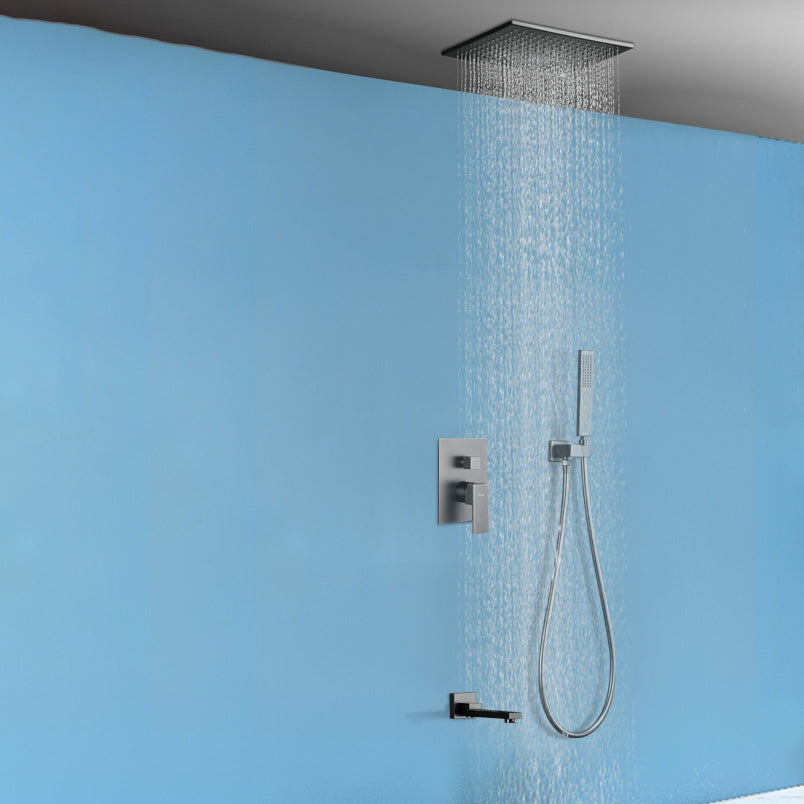 Modern Style Shower System Copper Rectangle Ceiling Mounted Shower System