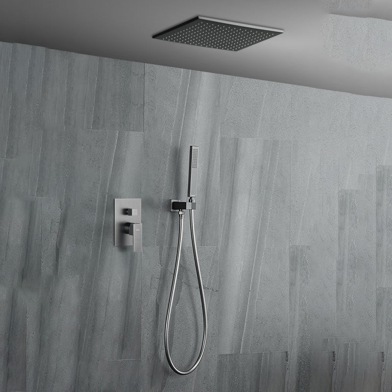 Modern Style Shower System Copper Rectangle Ceiling Mounted Shower System