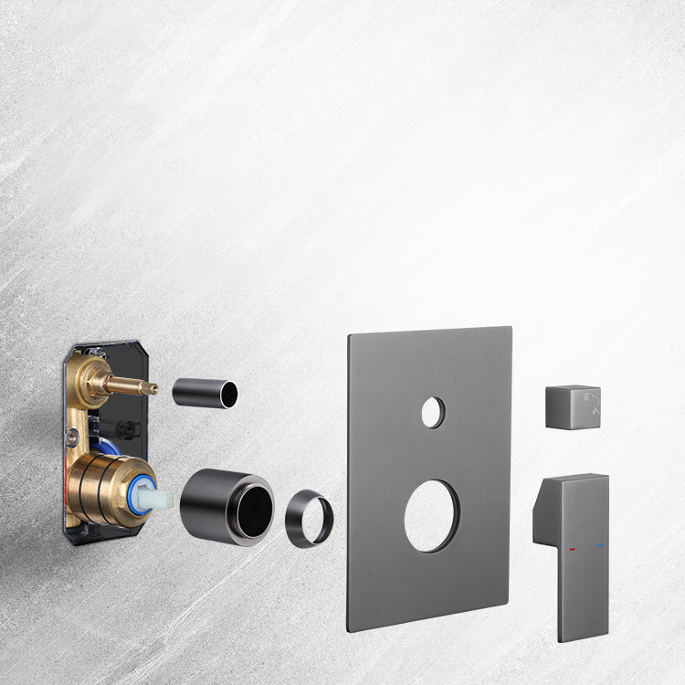 Modern Style Shower System Copper Rectangle Ceiling Mounted Shower System