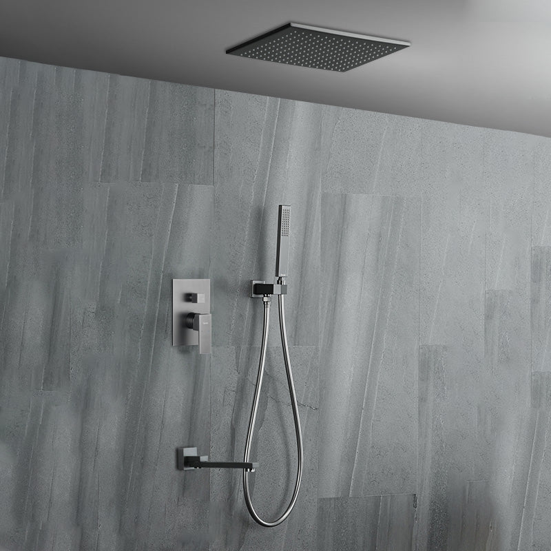 Modern Style Shower System Copper Rectangle Ceiling Mounted Shower System