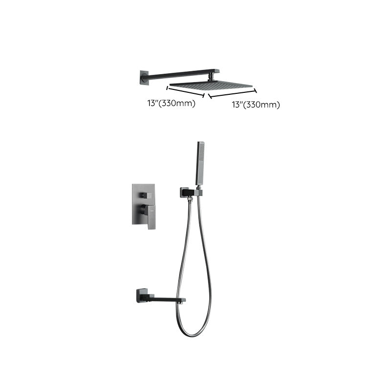Modern Style Shower System Copper Rectangle Ceiling Mounted Shower System