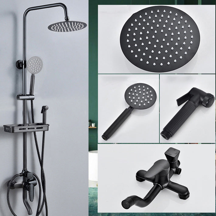 Adjustable Spray Pattern Shower Combo Metal Shower Faucet Arm Shower Head with Slide Bar