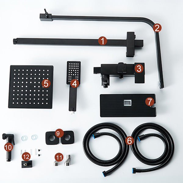 Adjustable Spray Pattern Shower Combo Metal Shower Faucet Arm Shower Head with Slide Bar