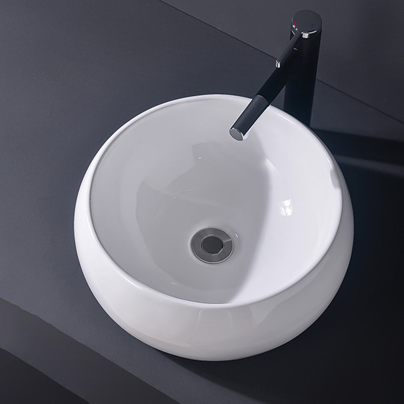 Modern Vessel Bathroom Sink Rectangular Porcelain Basin Sink (Not Include Faucet)