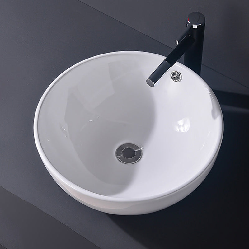 Modern Vessel Bathroom Sink Rectangular Porcelain Basin Sink (Not Include Faucet)