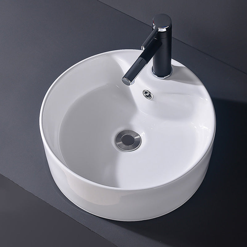 Modern Vessel Bathroom Sink Rectangular Porcelain Basin Sink (Not Include Faucet)