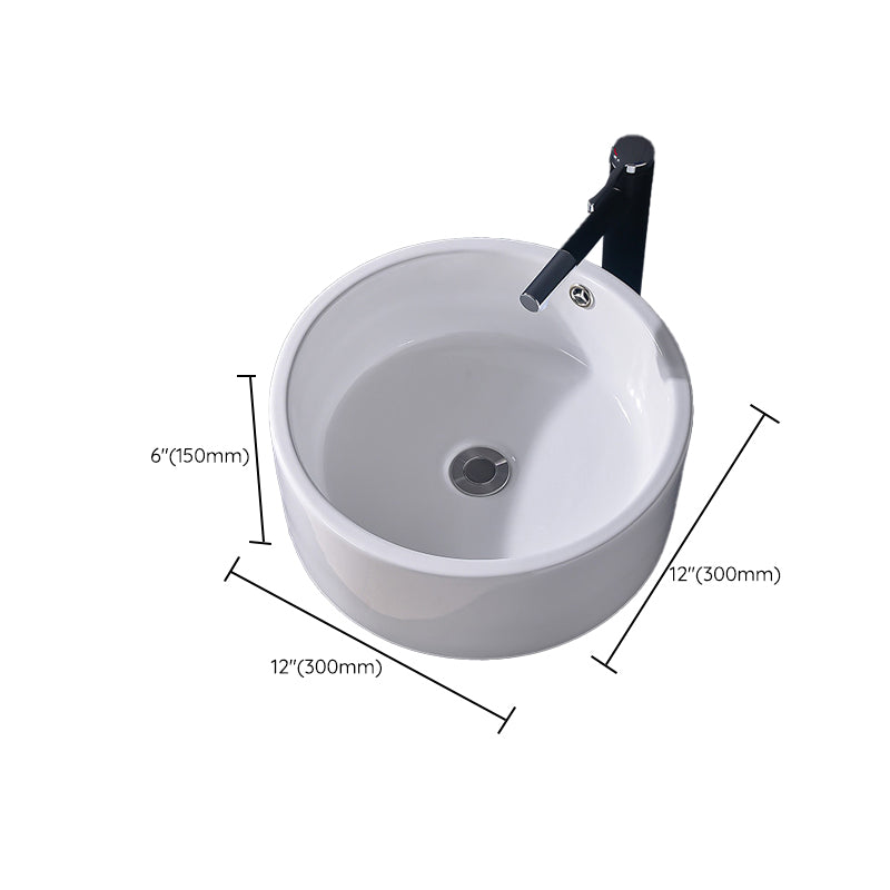 Modern Vessel Bathroom Sink Rectangular Porcelain Basin Sink (Not Include Faucet)