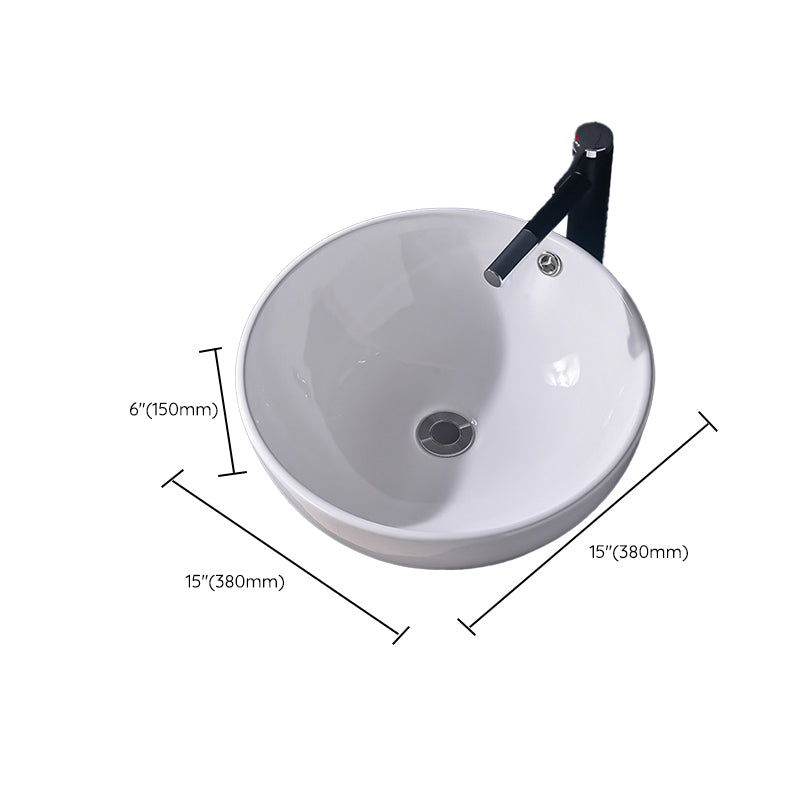 Modern Vessel Bathroom Sink Rectangular Porcelain Basin Sink (Not Include Faucet)