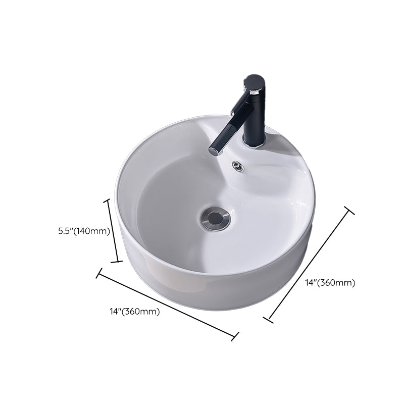 Modern Vessel Bathroom Sink Rectangular Porcelain Basin Sink (Not Include Faucet)
