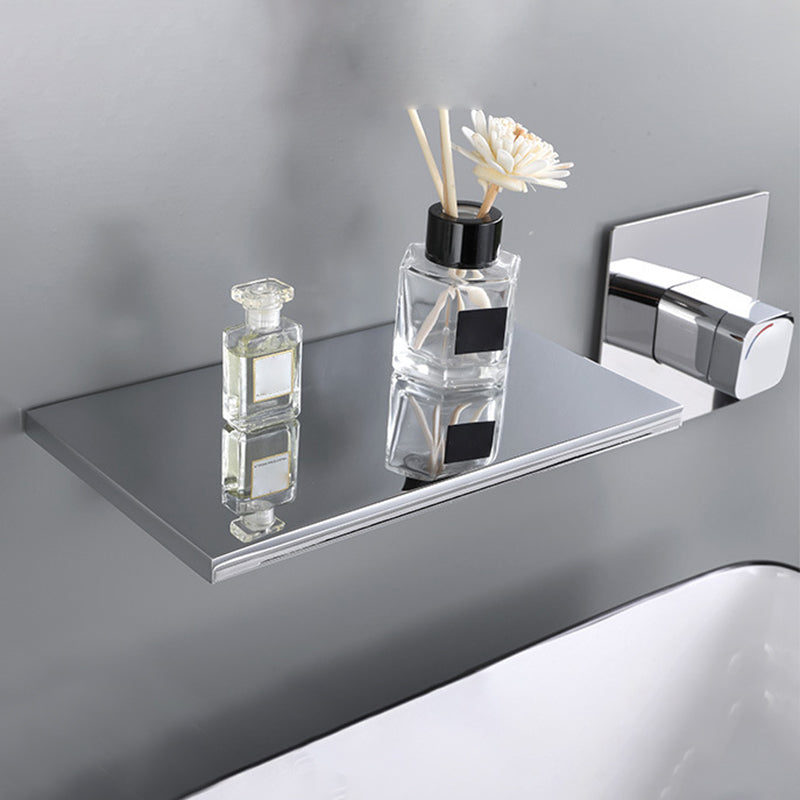 Wall Mounted Metal Waterfall Tub Filler Low Arc Bathroom Faucet