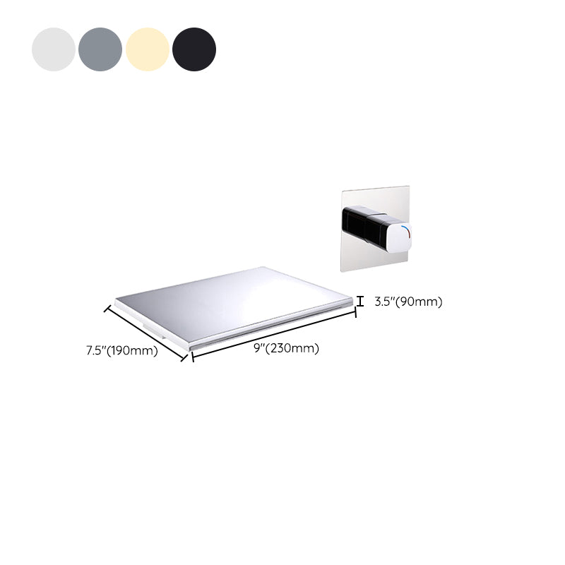 Wall Mounted Metal Waterfall Tub Filler Low Arc Bathroom Faucet