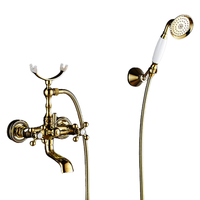 Traditional Wall Mounted Metal Claw Foot Tub Faucet Trim Low Arc Claw Foot Tub Faucet