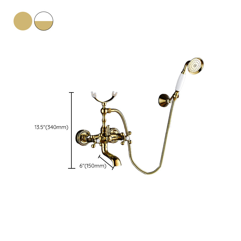 Traditional Wall Mounted Metal Claw Foot Tub Faucet Trim Low Arc Claw Foot Tub Faucet