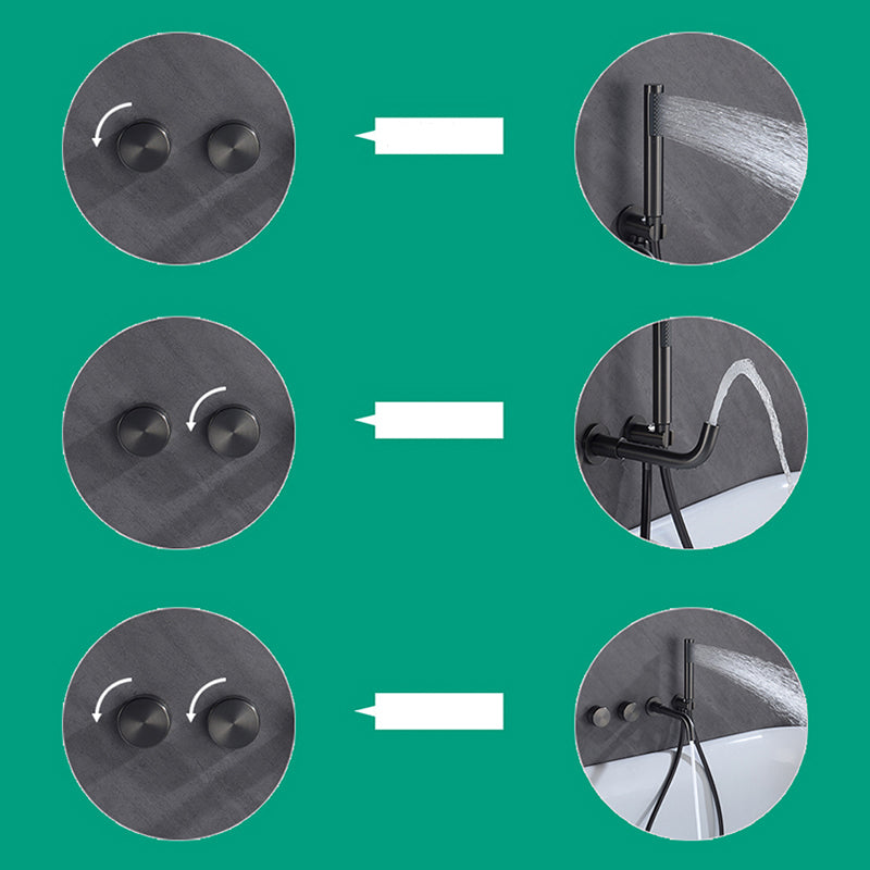 Modern Wall Mounted Metal Tub Filler Trim Low Arc Bathroom Faucet