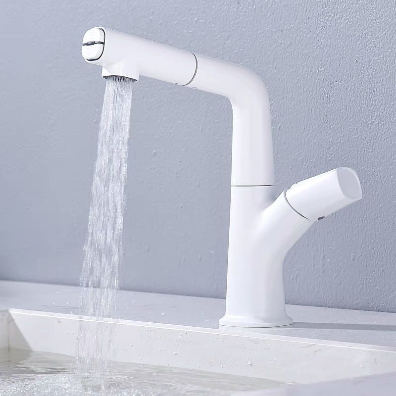 Modern Vessel Faucet Brass Lever Handles Swivel Spout Bathroom Sink Faucet