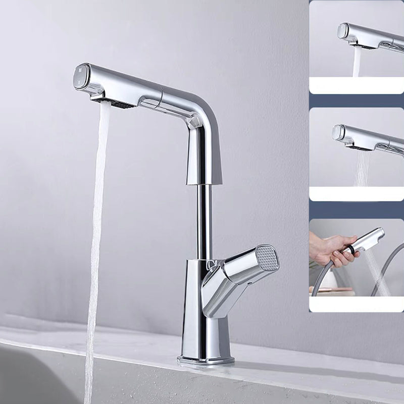 Modern Vessel Faucet Brass Lever Handles Swivel Spout Bathroom Sink Faucet