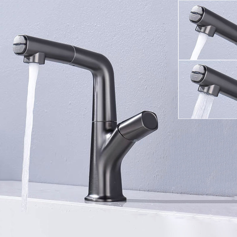 Modern Vessel Faucet Brass Lever Handles Swivel Spout Bathroom Sink Faucet