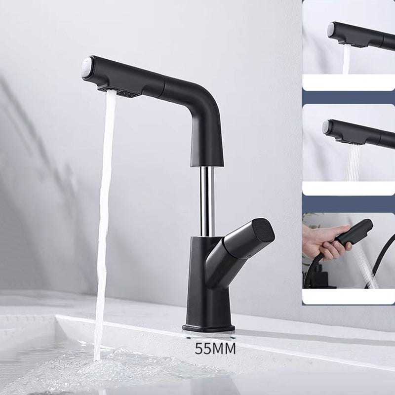 Modern Vessel Faucet Brass Lever Handles Swivel Spout Bathroom Sink Faucet