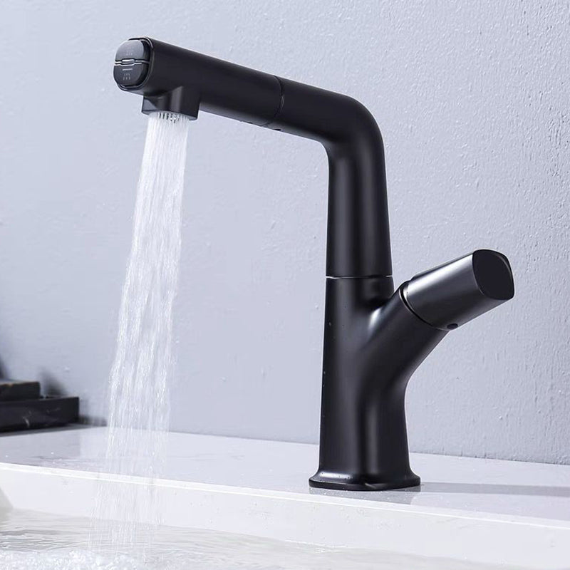 Modern Vessel Faucet Brass Lever Handles Swivel Spout Bathroom Sink Faucet