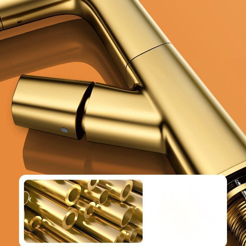 Modern Vessel Faucet Brass Lever Handles Swivel Spout Bathroom Sink Faucet