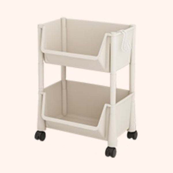 Contemporary Plastic Bookshelf White Standard Shelf Bookcase for Study Room