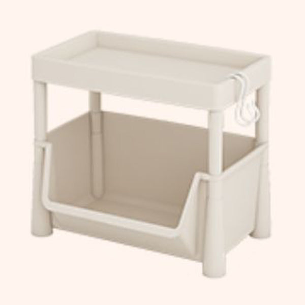 Contemporary Plastic Bookshelf White Standard Shelf Bookcase for Study Room