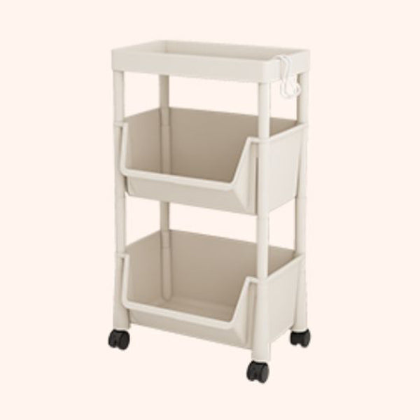 Contemporary Plastic Bookshelf White Standard Shelf Bookcase for Study Room