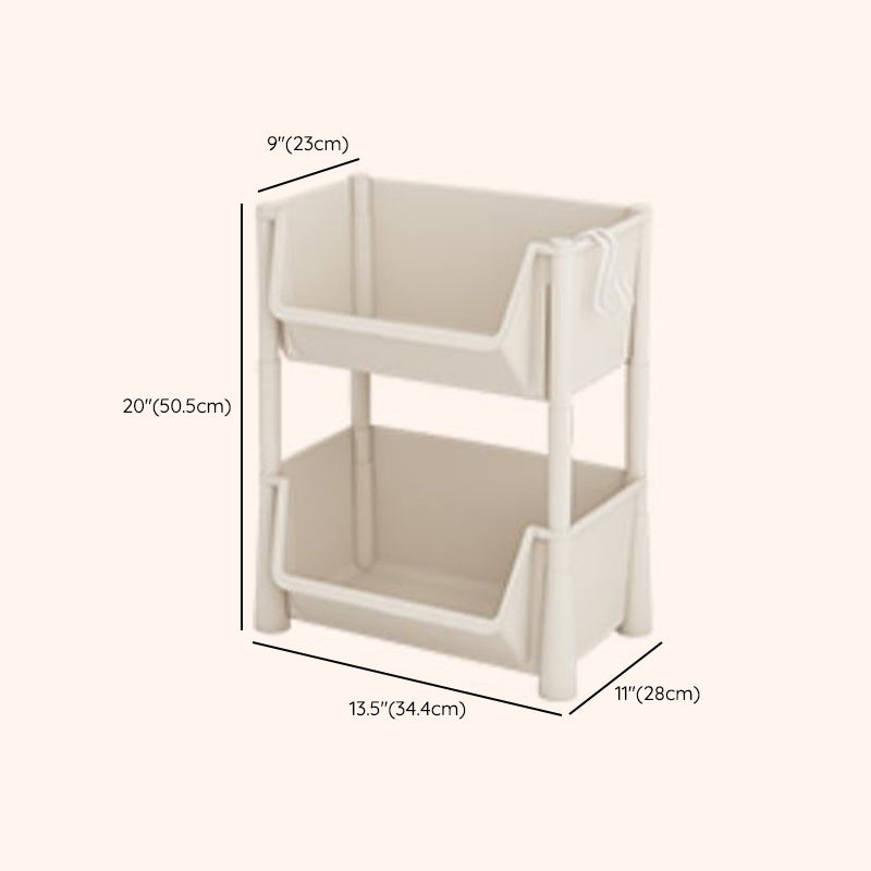 Contemporary Plastic Bookshelf White Standard Shelf Bookcase for Study Room