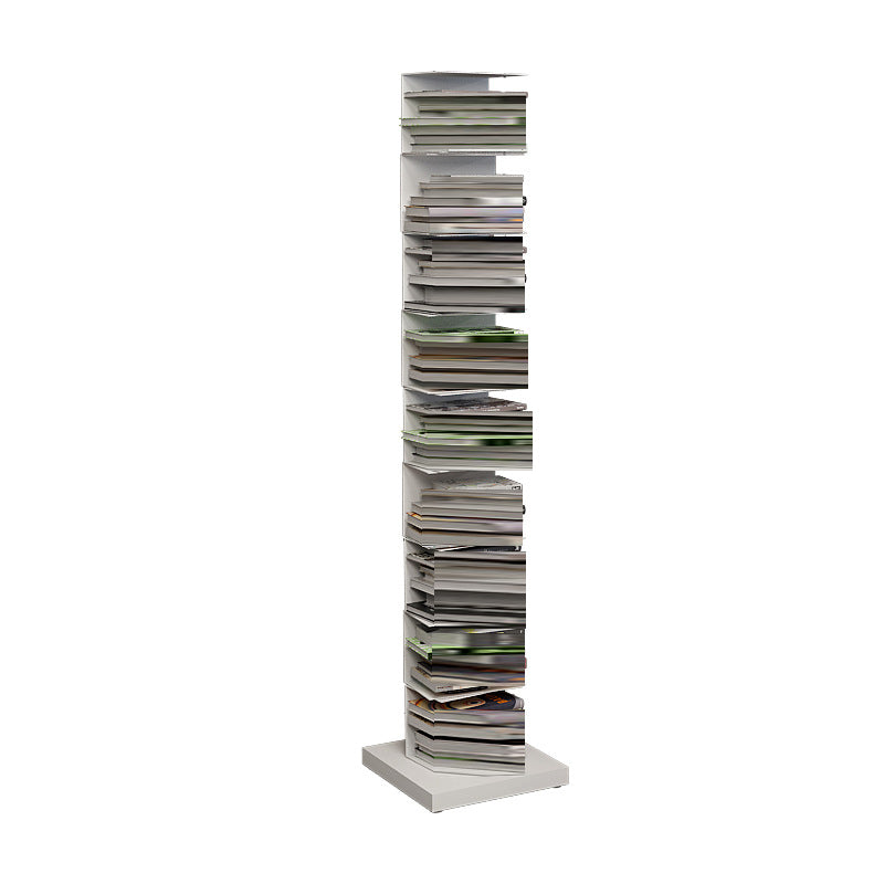 Contemporary Standard Metal Bookshelf Closed Back Bookcase with Shelves