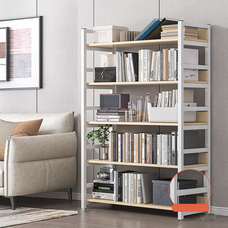 Modern Wood Shelf 11.8-inch Wide Open Etagere Bookcase in Matte Finish