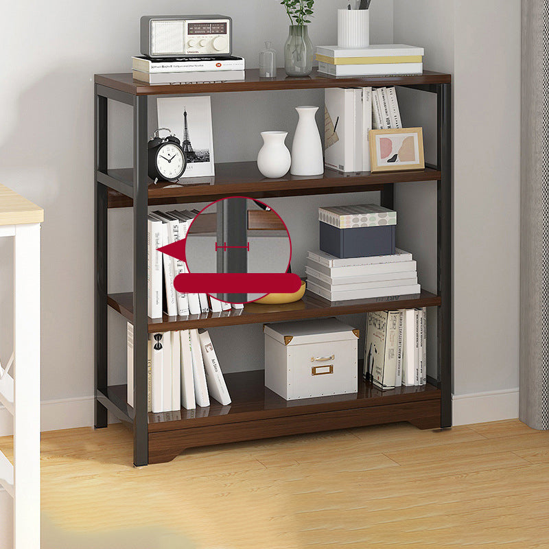 Contemporary Metal and Wooden Book Shelf Open Back Bookshelf for Home Office