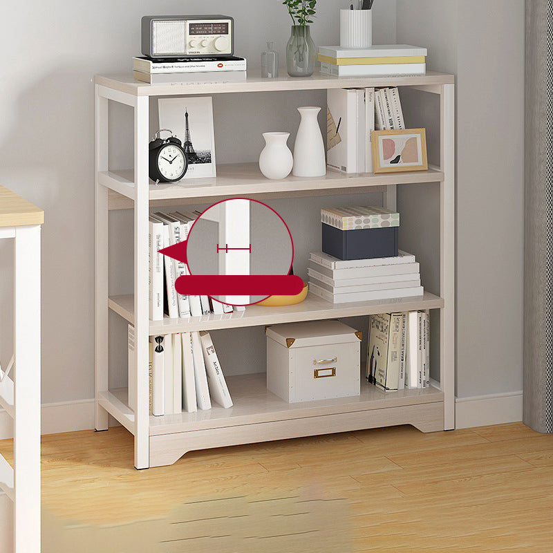 Contemporary Metal and Wooden Book Shelf Open Back Bookshelf for Home Office