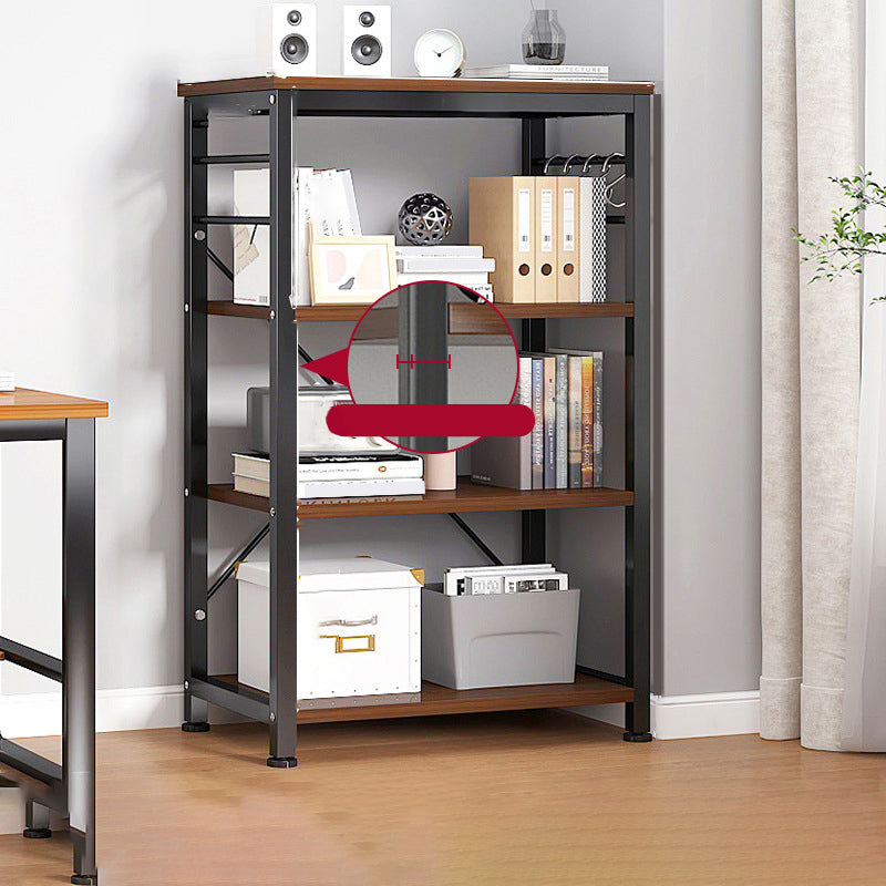 Contemporary Metal and Wooden Book Shelf Open Back Bookshelf for Home Office