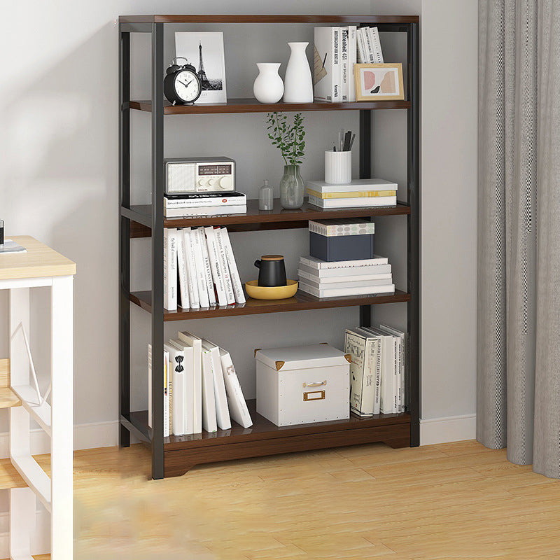 Contemporary Metal and Wooden Book Shelf Open Back Bookshelf for Home Office