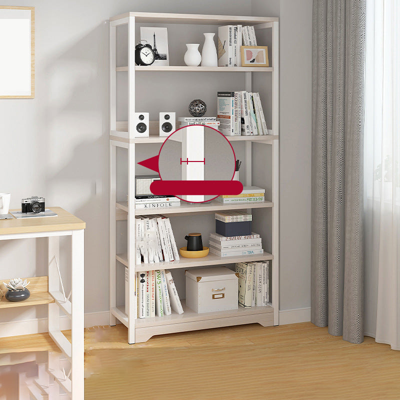 Contemporary Metal and Wooden Book Shelf Open Back Bookshelf for Home Office