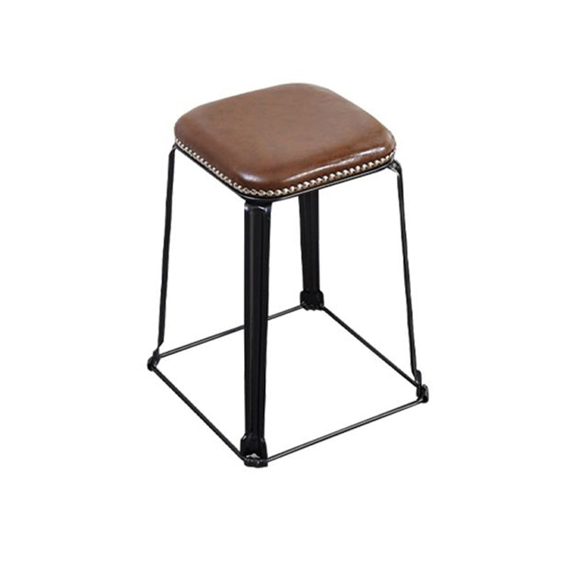 Modern Square Poof Solid Water Resistant Faux Leather Poof with Nailhead Trim