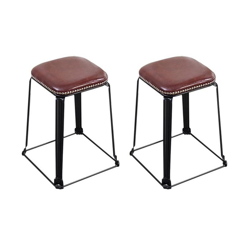 Modern Square Poof Solid Water Resistant Faux Leather Poof with Nailhead Trim