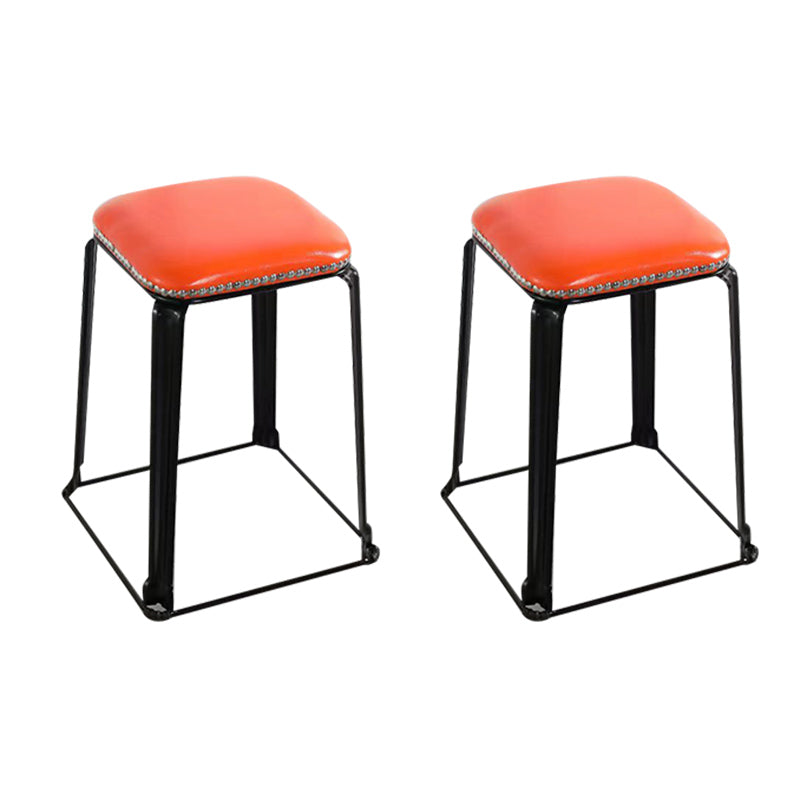 Modern Square Poof Solid Water Resistant Faux Leather Poof with Nailhead Trim