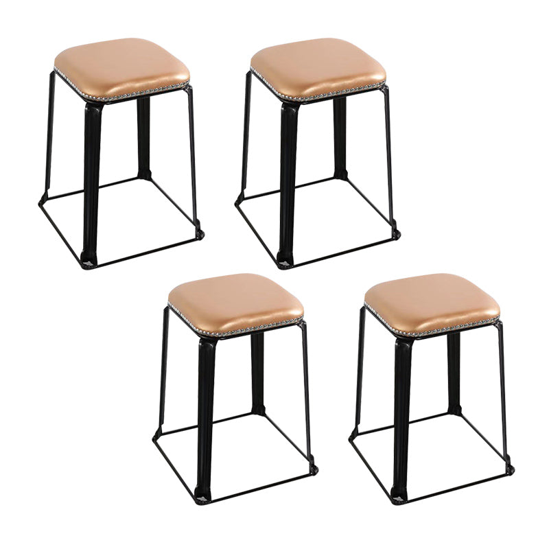 Modern Square Poof Solid Water Resistant Faux Leather Poof with Nailhead Trim