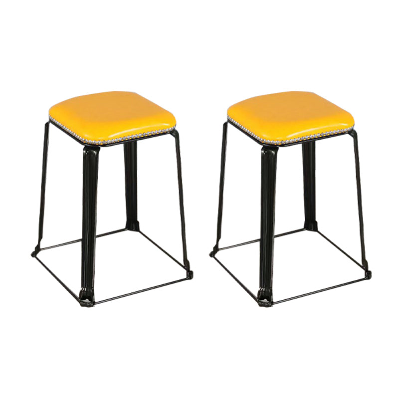 Modern Square Poof Solid Water Resistant Faux Leather Poof with Nailhead Trim