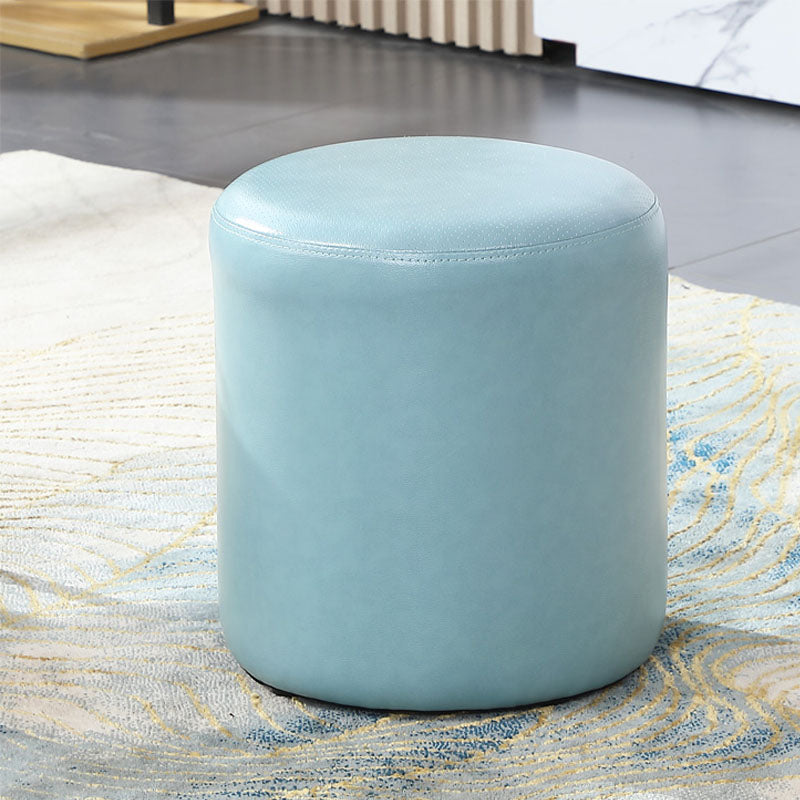 Orange Modern Pouf Water Resistant Solid Color Round Pouf for Drawing Room
