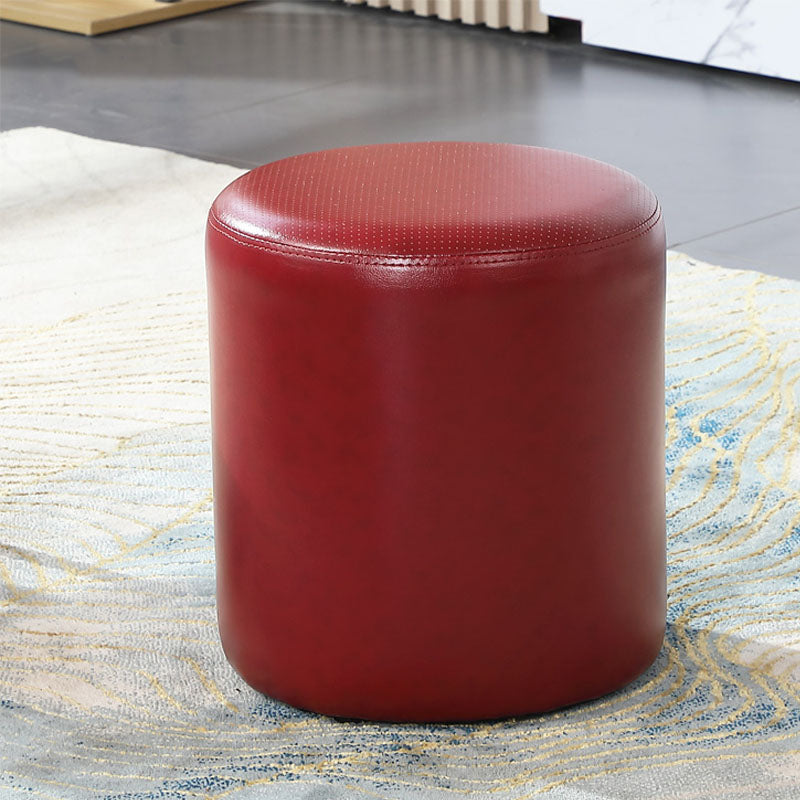 Orange Modern Pouf Water Resistant Solid Color Round Pouf for Drawing Room