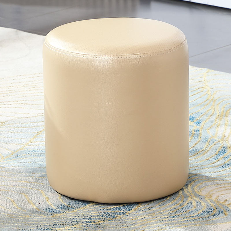Orange Modern Pouf Water Resistant Solid Color Round Pouf for Drawing Room