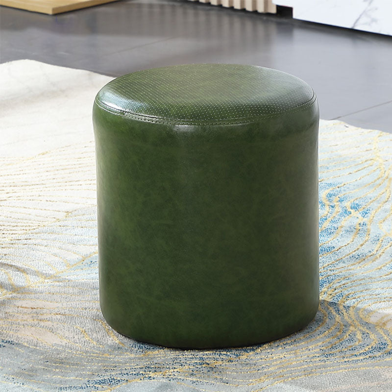 Orange Modern Pouf Water Resistant Solid Color Round Pouf for Drawing Room