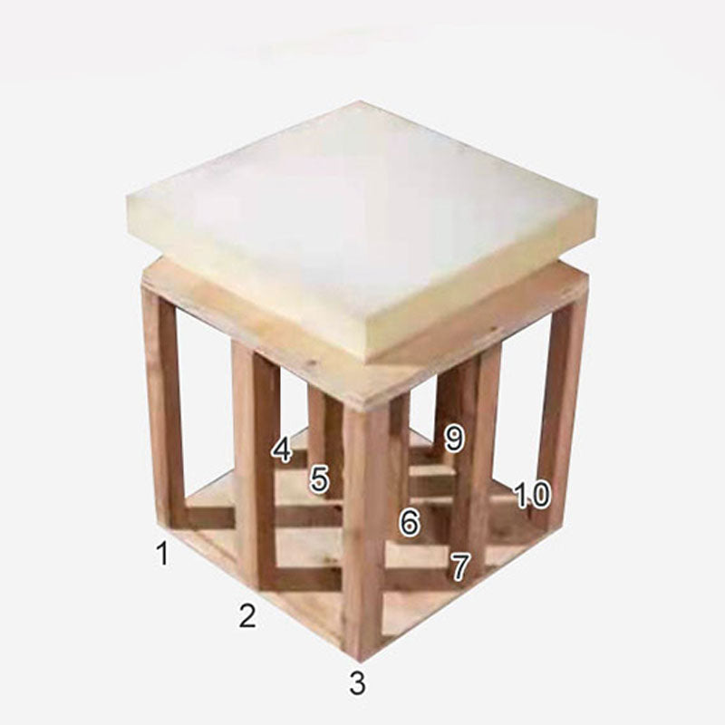 Orange Modern Pouf Water Resistant Solid Color Round Pouf for Drawing Room