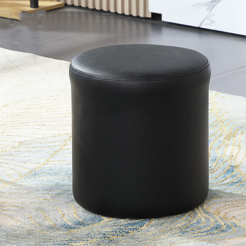 Orange Modern Pouf Water Resistant Solid Color Round Pouf for Drawing Room