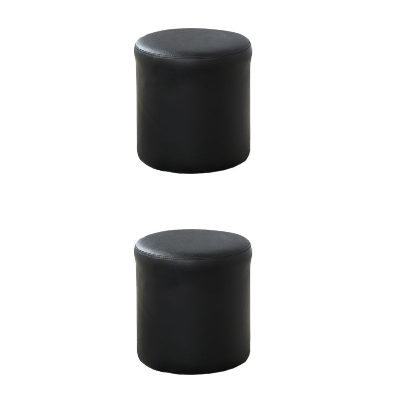 Orange Modern Pouf Water Resistant Solid Color Round Pouf for Drawing Room